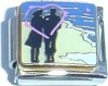 Couple on beach in love - 9mm Italian enamel charm